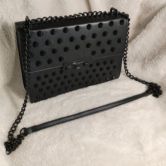 Foley & Corinna NWT Black Skyline Bandit Studded Crossbody Purse - Picture 5 of 15